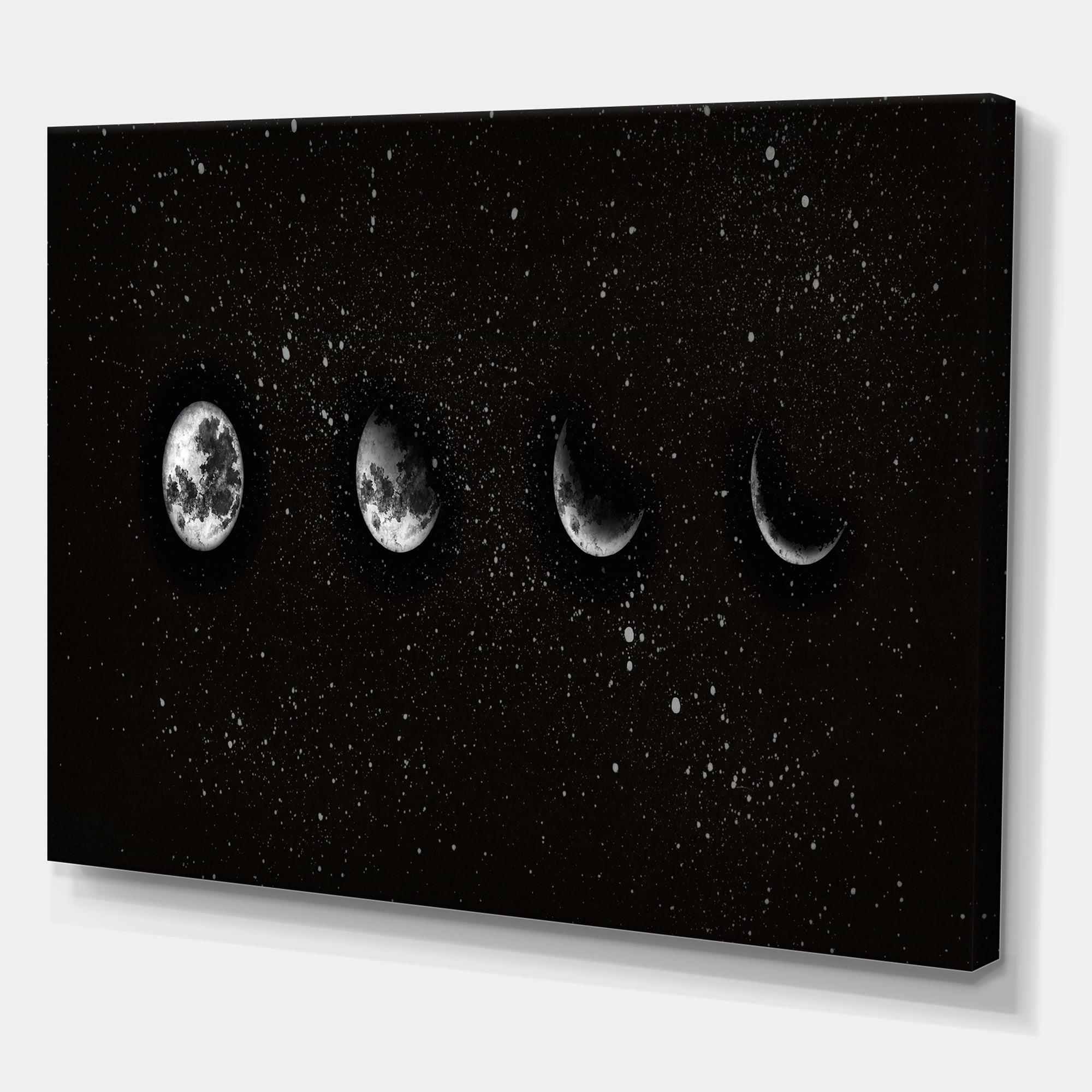 Designart ' The Night Sky With Moon Phases ' Modern Canvas Wall Art Print