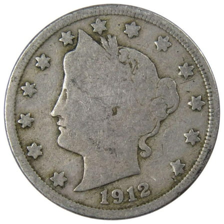 1912 Liberty Head V Nickel 5 Cent Piece G Good 5c US Coin Collectible