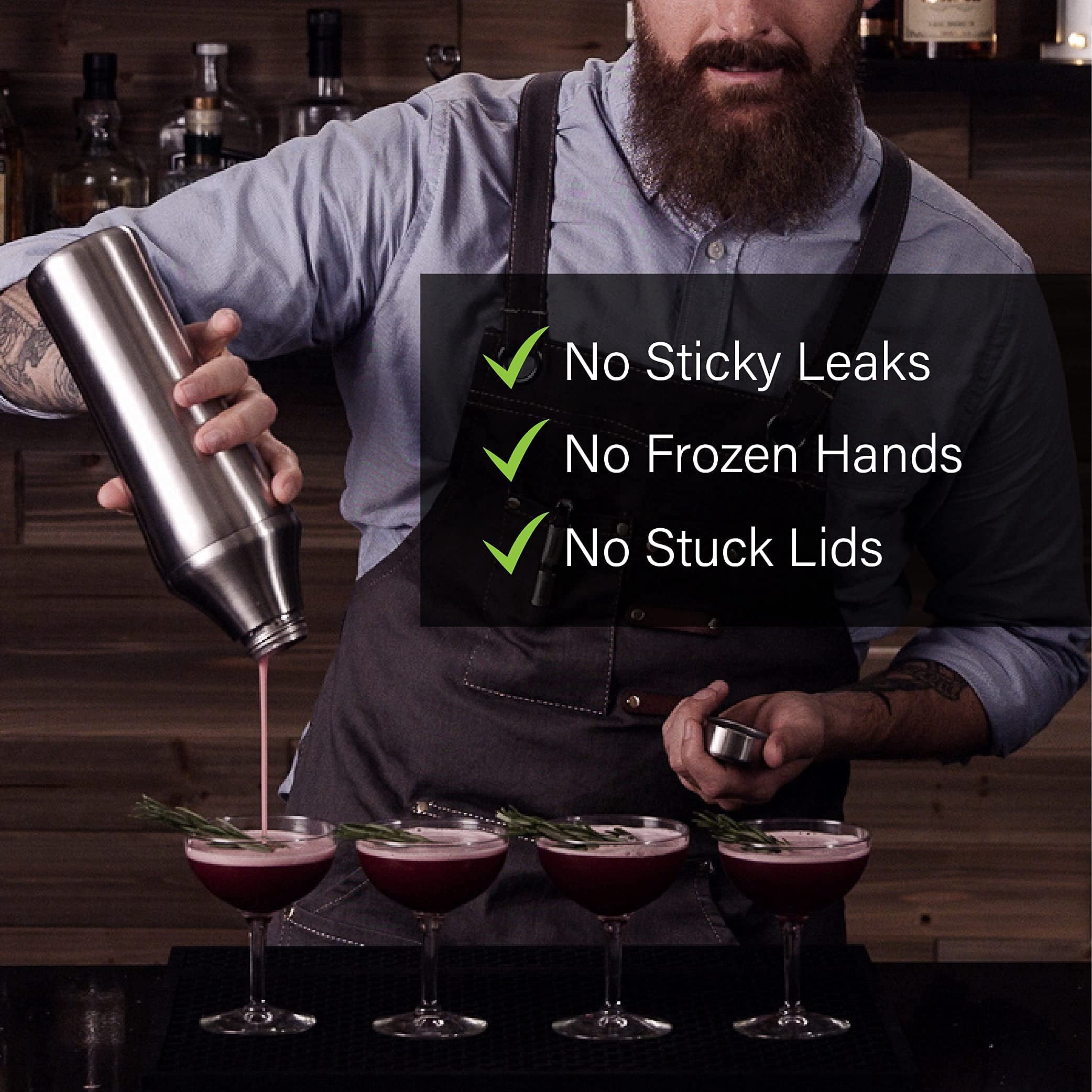 Elevated Craft Hybrid Cocktail Shaker - Premium Vacuum Insulated Stainless Steel Cocktail Shaker - Innovative Measuring System - Elevate Your Home Bar Experience - 28oz Total Volume 1