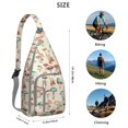 thumbnail image 3 of Boho Mushroom Sling Bag for Women - Vintage Floral Print, Adjustable Strap, Water-Resistant Crossbody Chest Bag (19.9×9.4×3.0inch), 3 of 4