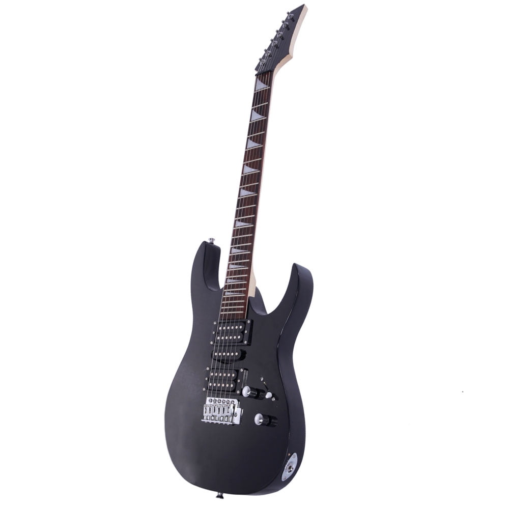 Novice Entry Level 170 Electric Guitar HSH Pickup Bag Strap Paddle Rocker Cable Wrench Tool Black