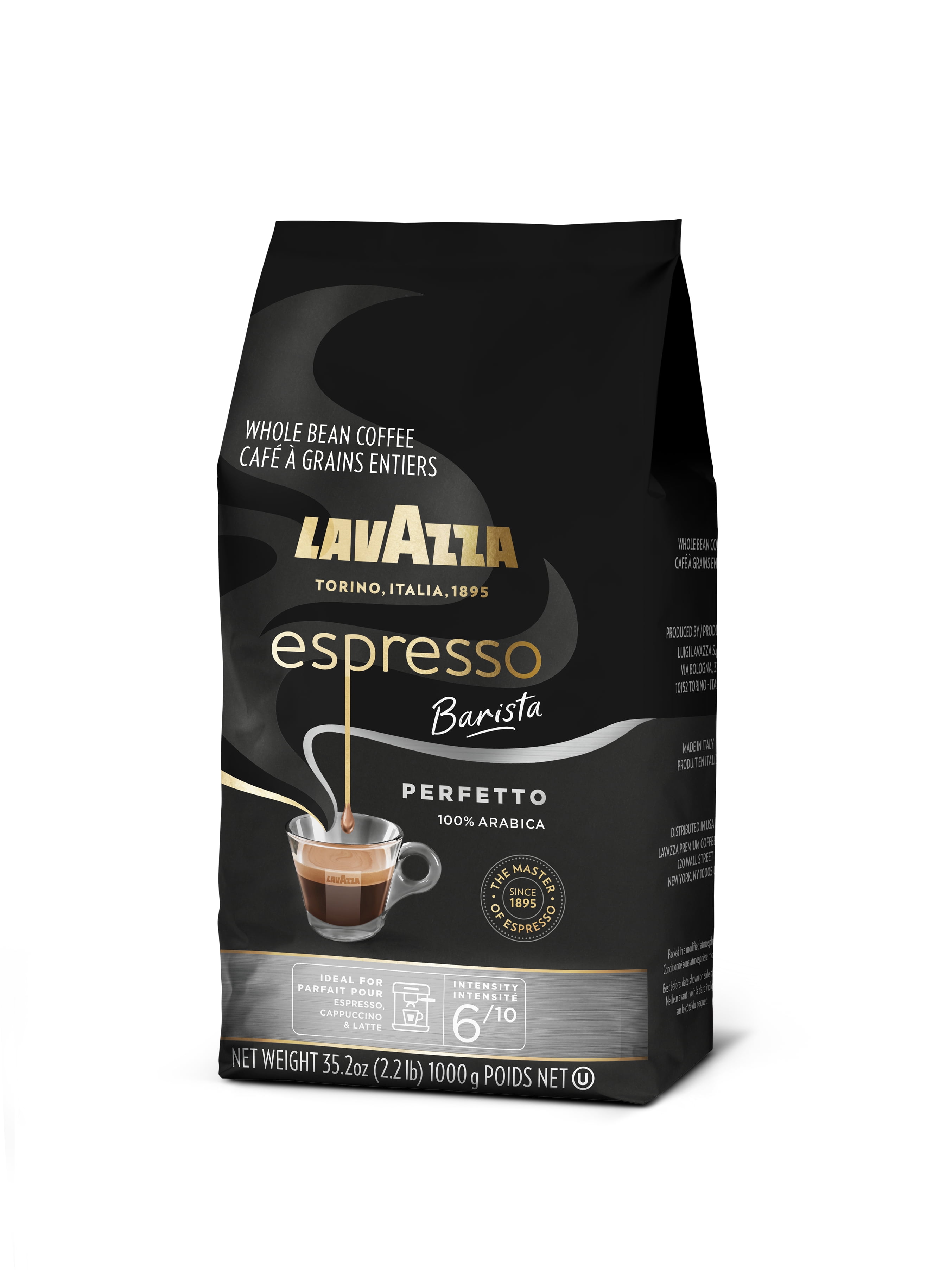 LAVAZZA - Café Espresso Barista Perfetto - Café Grain - 100 % Arabica -  Italien - Intensité 6 - 2 Paquets de 1 kg