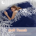 thumbnail image 3 of Sea White Coral Full Size Comforter Set, Marine Blue Background Modern Art Bedding for All Seasons, 4 Pcs Bed Set, 1Quiltcover (86"x86") ,1Sheet(80"x116"), 2Pillowcases (30"x20"), 3 of 9