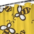 thumbnail image 4 of Bee Shower Curtain Honeycomb Print Waterproof Bathroom Curtain with Hooks - Cute Bumble Bee Cartoon Design Fade-Resistant 72x84 inches, 4 of 5