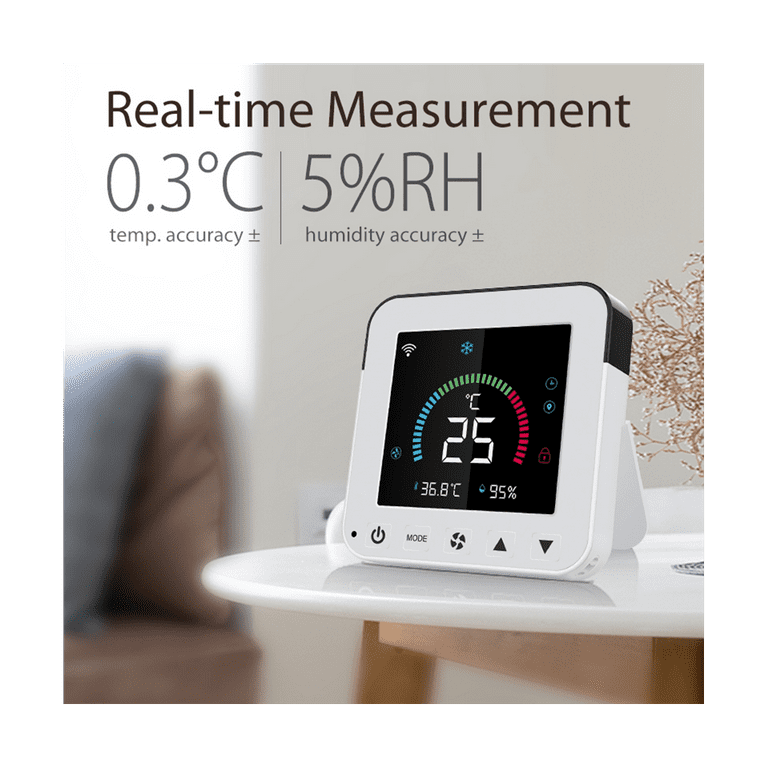Tuya Smart Life New WiFi Thermostat DC5V Air Conditioner IR Remote Control  Timer Temperature Humidity Sensor LCD Touch Screen