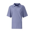 thumbnail image 6 of Nestiefly Women Polo Shirts Short Sleeve Button Down Collared Golf Tee Business Casual Summer Work Tops Athletic Tennis Shirts Light Purple M, 6 of 7