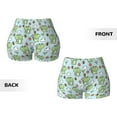 thumbnail image 5 of Xecao Cute Floral Frog Print Workout Shorts for Women Soft Smooth Gym Yoga Scrunch Active Tennis Workout Running Shorts, 5 of 9
