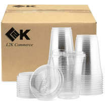 [50 Sets] 16 oz Clear Coffee Cups with Strawless Sip Lids, Clear Plastic Cups, Disposable Coffee Cups with Lids, Iced Coffee Cups ( 50 Cups with 50 Lids )