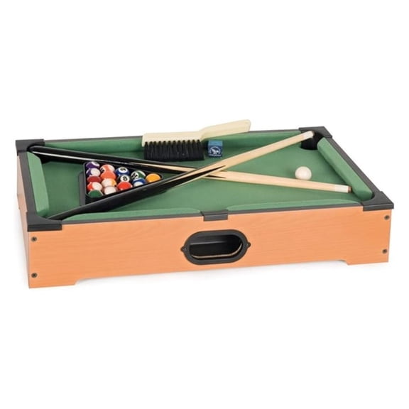 21" Mini Pool Table Set - Portable Tabletop Billiards Game - Includes Balls, Cues, Triangle - Compact Indoor Entertainment for Family & Office