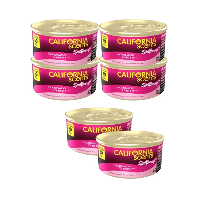 6 Pzas Aromatizante Auto CaliforniaScents Cherry 60 Días Aroma