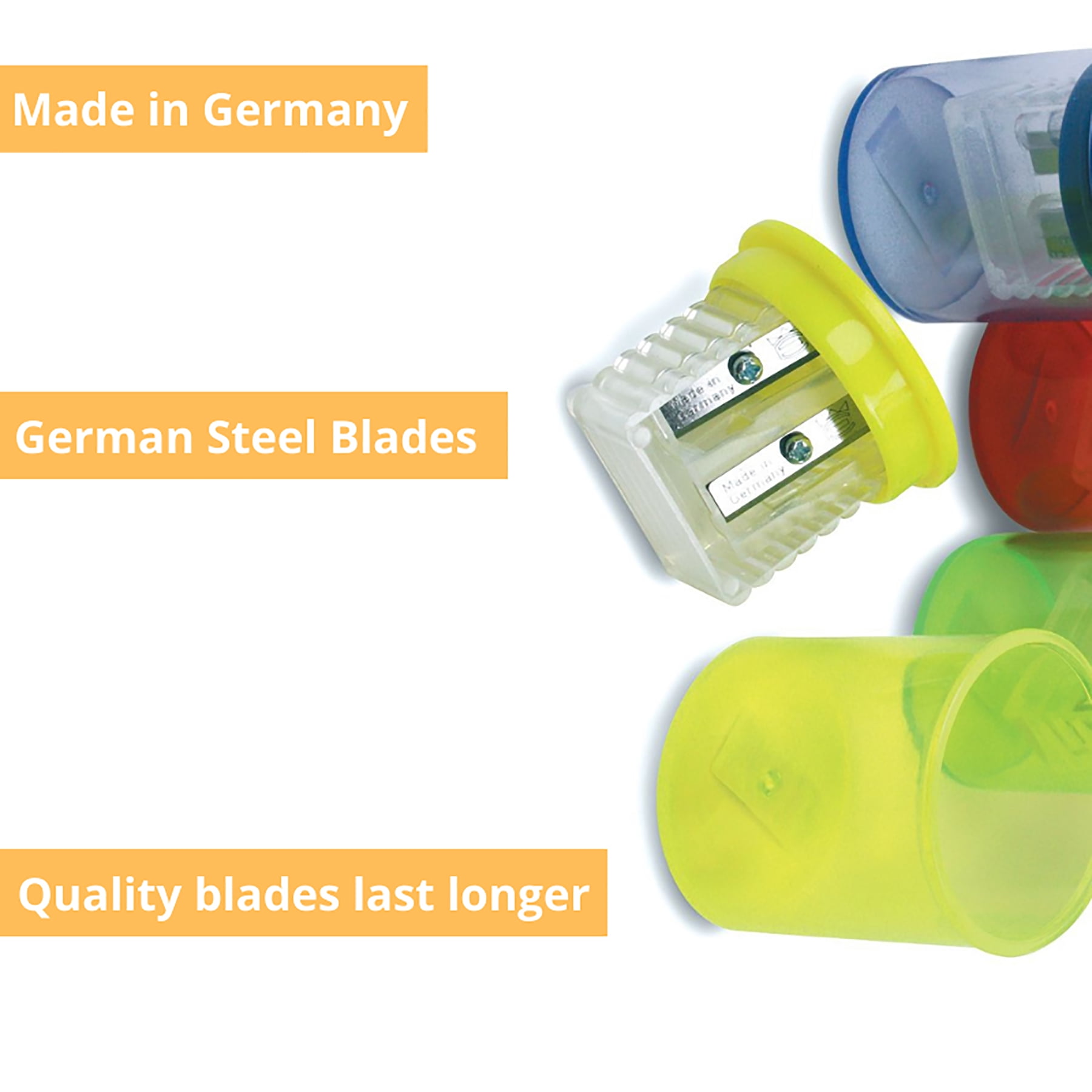 Eisen Two-Hole Pencil Sharpener, Assorted Colors, Pack of 12
