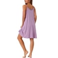 thumbnail image 3 of INSPIRE CHIC Women's Nightgown Sleeveless Spaghetti Strap Cross Back Sleepwear Dress Nightwear 3XL Light Puple, 3 of 6