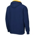 thumbnail image 3 of Men's Colosseum Navy West Virginia Mountaineers Arch & Logo 3.0 Full-Zip Hoodie, 3 of 3