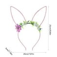 thumbnail image 3 of Matoen Easter Floral Bunny Ears Headband Spring Woodland Flower Fairy Rabbit Hairband Wedding Party Birthday Supply, 3 of 6