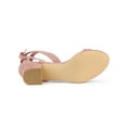 thumbnail image 5 of BLISSFUL STEP Women's Opened Toe Block Heel Lace up Dress Sandals Dust Pink 7.5, 5 of 7