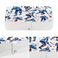 thumbnail image 4 of Ice Hockey Portable PU Leather Earring Holder Storage Box Display Case with Removable Compartment, 4 of 6