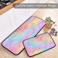 thumbnail image 5 of 2-Piece Kitchen Rugs Set Non-Slip Mats Carpet Floor for Kitchen, Bathroom (19.7"x27.6" & 19.7"x47.2") Pastel Rainbow Tie-dye, 5 of 7