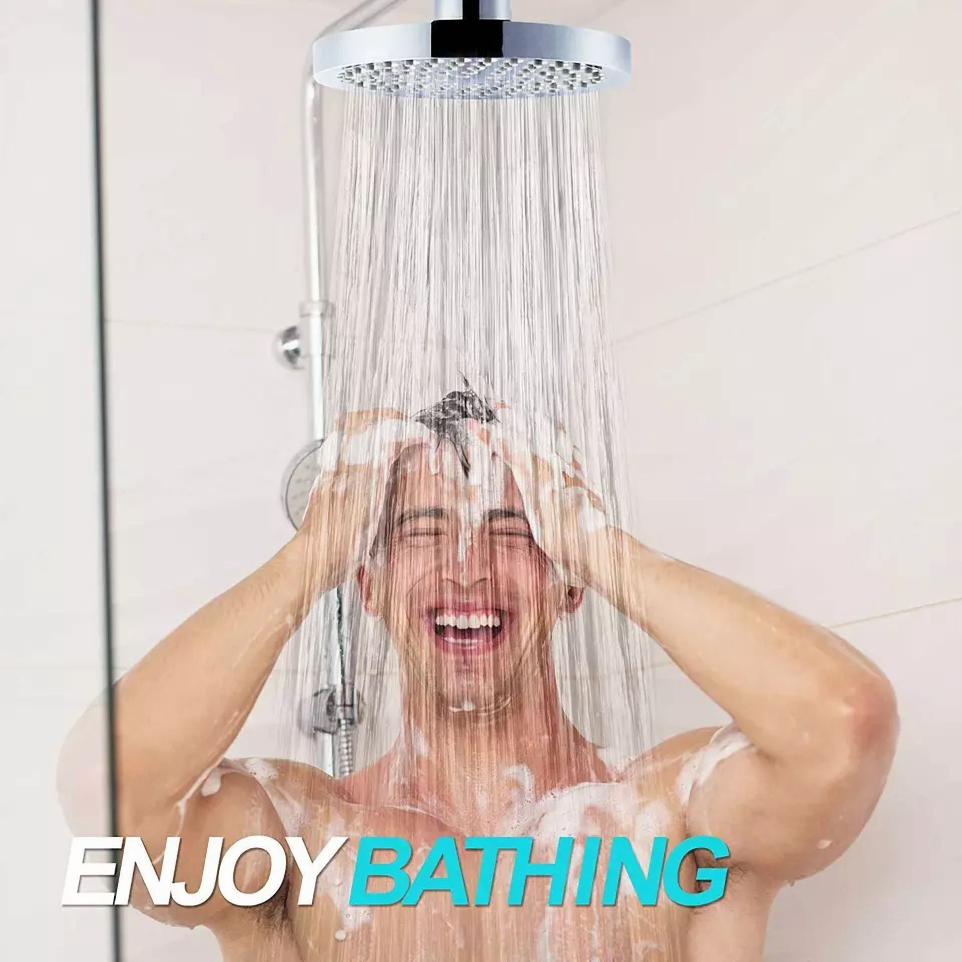 CIRCLE- 6''Luxury Shower Head High Pressure Rain Bathroom Chrome Showerhead Adjustable'