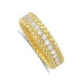 thumbnail image 2 of Gold Tone Sterling Silver Cz Beaded Eternity Ring for Women and Teens - Size 7, 2 of 8