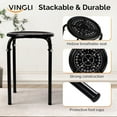 thumbnail image 4 of VINGLI 17.7in Metal Stackable Stools Portable Stacking Chairs Nesting Stool Decoration Round Stools Pack of 6 for Home Outdoor Indoor Office, Black, 4 of 12