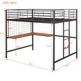 thumbnail image 5 of Aukfa Full Size Loft Bed with L shape Desk, Heavy Duty Metal Bed Frame for Teens Adults, Black, 5 of 9