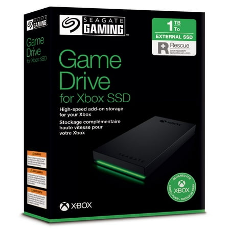 Seagate - Game Drive for Xbox 1TB External USB 3.2 Gen 1 Portable SSD with Green LED Bar