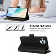 thumbnail image 6 of For iPhone Air Wallet Phone Case-PU Leather Magnetic Flip Cover with 9 Credit Card Slots,Zipper Pocket & Detachable Wrist Strap,Shockproof,Black,For iPhone Air, 6 of 7