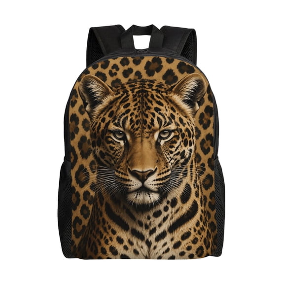 Leopard Print Backpack Full Front Print Travel Laptop Bag for Men and Women