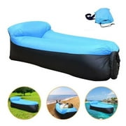 Cool Home Goods Inflatable Airchair Lounger Sofa, Waterproof Ripstop Nylon for Pool Float, Beach, Festival, Backyard and Outdoor Use, Lightweight and Portable-Blue