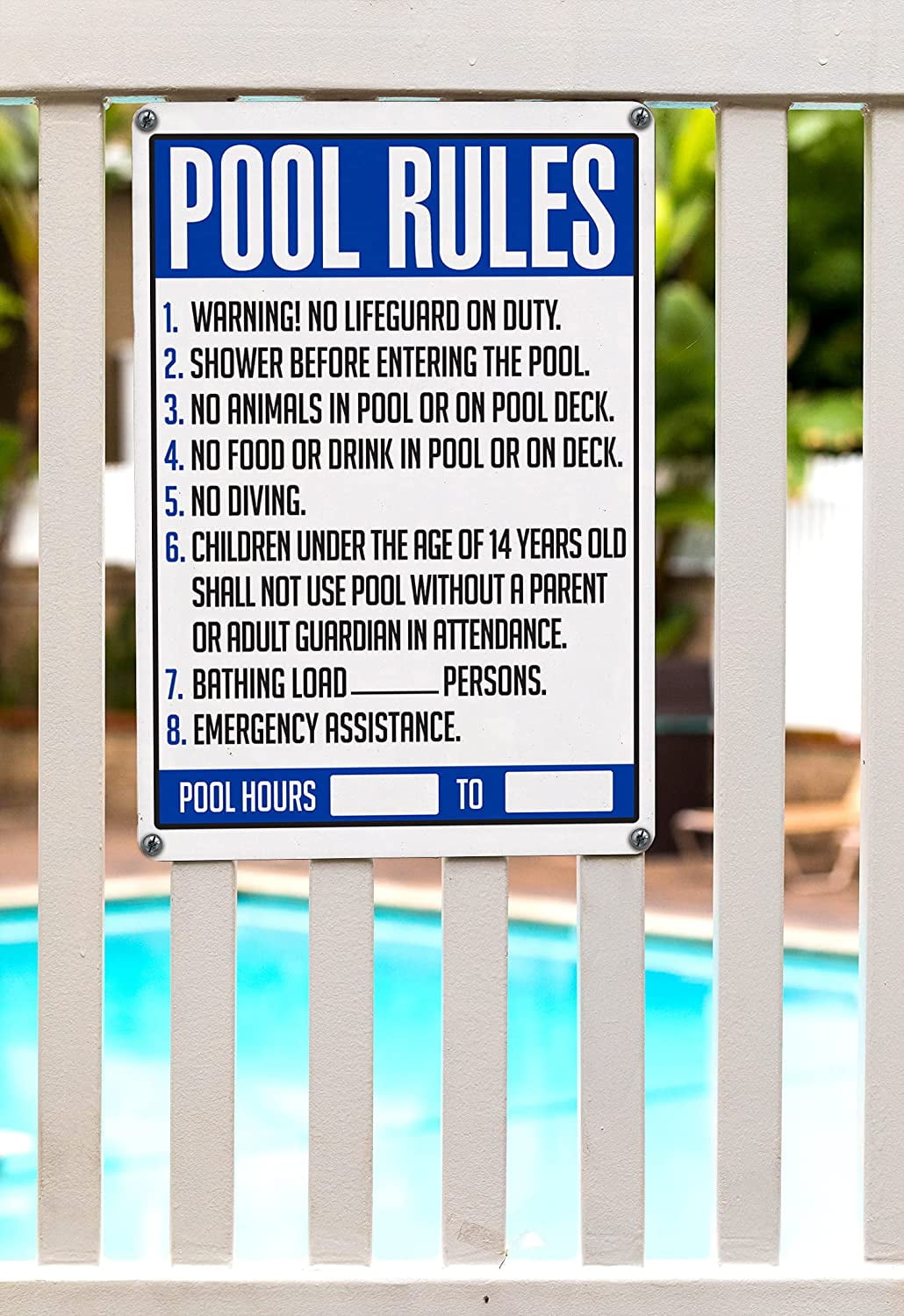 Poolmaster "General Pool Rules" Sign for Residential or Commercial Swimming Pools and Spas
