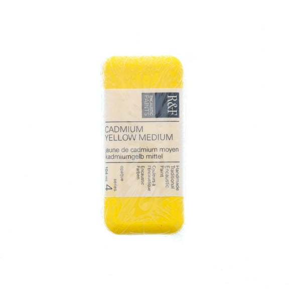 R&F Handmade Paints Encaustic Paint Cake, 104ml, Cadmium Yellow Medium