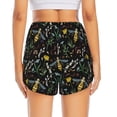 thumbnail image 4 of Uemuo Wasp and Florals Pattern Women's Athletic Shorts High Waisted Running Shorts with Liner Pockets Gym Elastic Workout Shorts-Small, 4 of 9