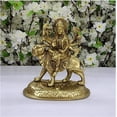 thumbnail image 4 of Durga Ma Statue Brass Durga Ma Idols Hindu Goddess of Protection Hindu Goddess Statue Sitting on Lion Goddess of War Indian Home Temple Decor Durga Ma Figurine Puja Items - AtoZ India Cart, 4 of 5