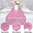 thumbnail image 4 of Table Cloth Polyester Antependium Wedding Party Rectangular Tablecloth Decoration With Gold And Red Sequins Tablecloth 30Cmx160Cm M（Rose Powder), 4 of 7