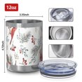 thumbnail image 3 of 12oz Tumblers White Christmas Bird and Pine Pattern Vacuum Insulated Stainless Steel Travel Tumbler Cups Mug with Lid and Straw for Beer,Coffee,Beverages with Cleaning Brush for Cold & Hot Drinks, 3 of 5