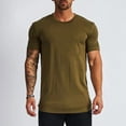 thumbnail image 2 of Ierhent Men's T-Shirts Loose Fit Heavyweight Short-Sleeve Logo Graphic T-Shirt Gold,L, 2 of 4