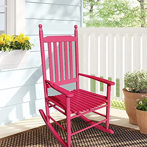 Details about    Wooden Rocking Chair Patio Furniture Sturdy Indoor Outdoor Front Porch Rocker 