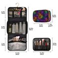 thumbnail image 2 of 3-Piece Travel Toiletry Bag Set, Hanging Wash Bag with Makeup Bag & Brush Case,Waterproof Cosmetic Organizer for Travel, Gym & Home Neon-glowing Pumpkins Pattern, 2 of 10