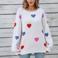 thumbnail image 3 of HOOJT Clearance!Sweaters for Women Round-Neck Print Fall and Winter Long Sleeve Pullover Trendy Womens Tops, 3 of 7