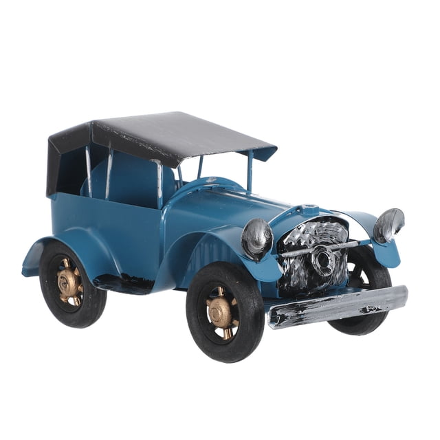 IDEANATEGRATE Adorno Metálico De Automóvil Clásico Azul Con Retro Para De
