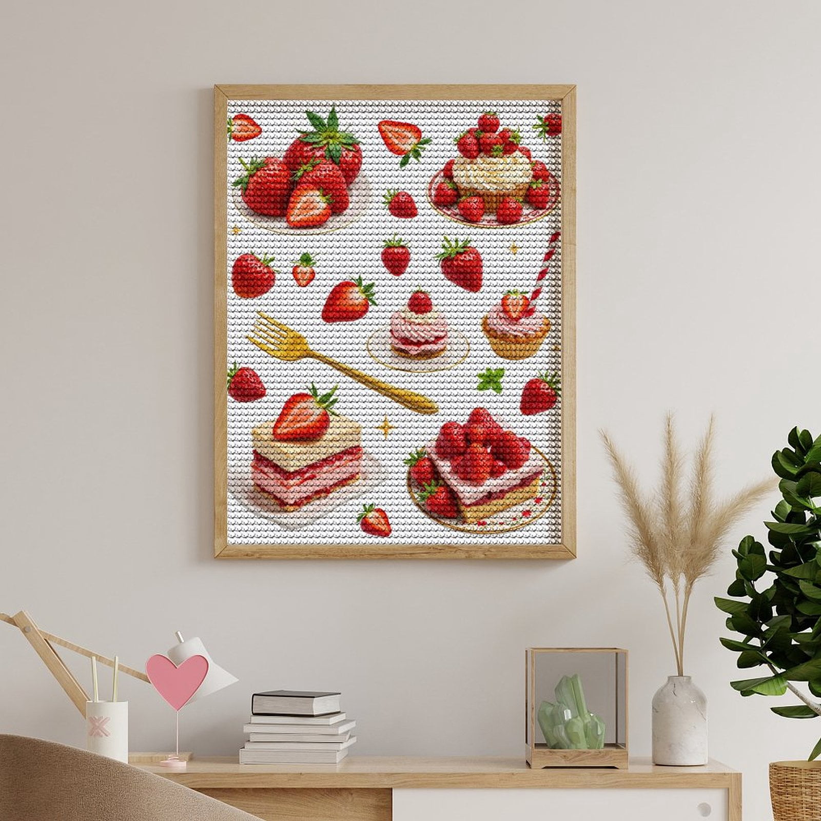 Diamond Art Kits for Adults, Strawberry Delights Dessert Selection 5D Diamond Painting Kits for Adults Beginners, DIY Full Drill Diamond Painting, Gem Art and Crafts 12x16
