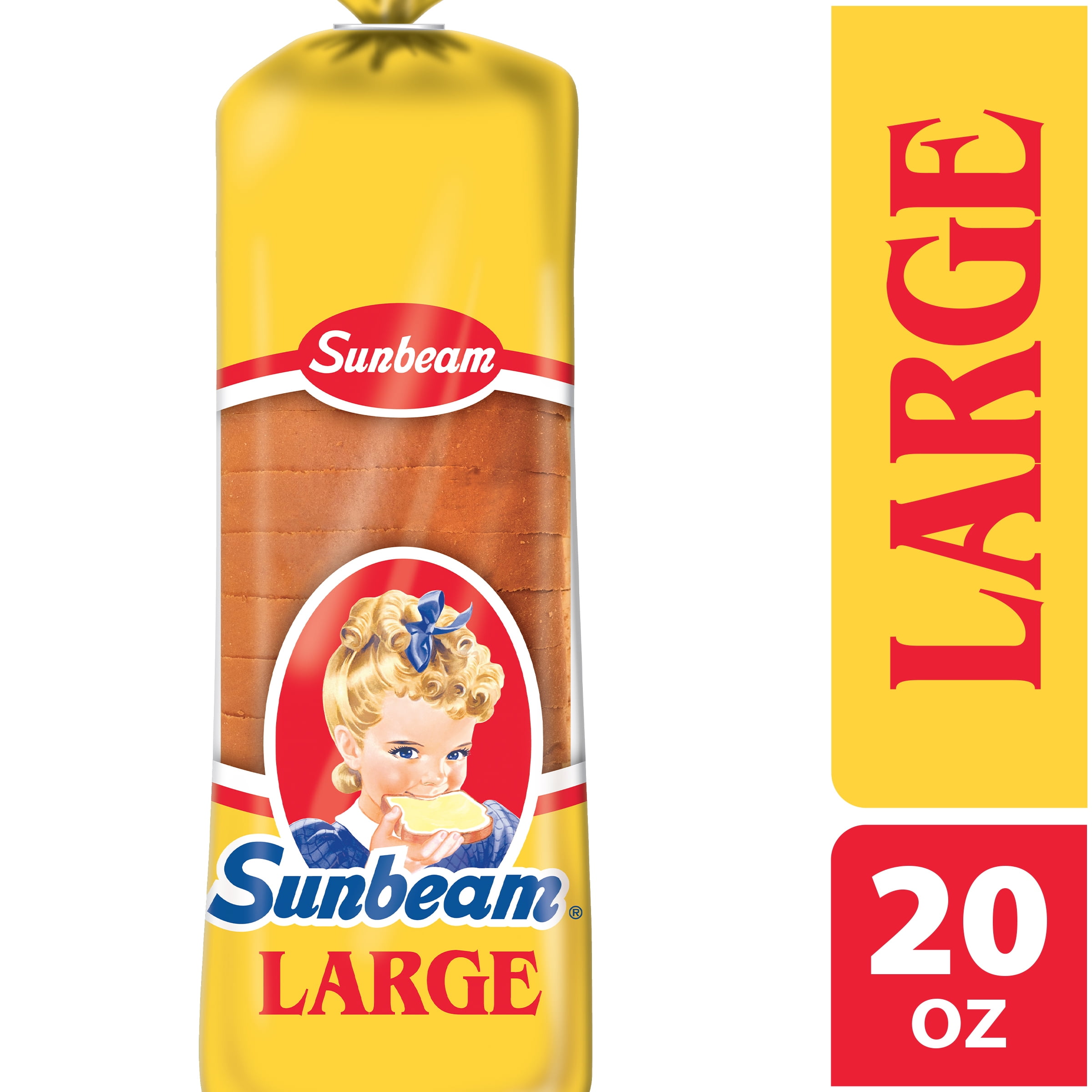 Sunbeam Large White Bread, Sandwich Bread, 20 oz, Shelf-Stable