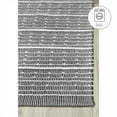 thumbnail image 4 of FH Home Machine Washable Area Rug - Hand Woven, Stain Resistant, Pet Friendly - Premium Recycled Polyester Yarn - Stripes - Bedroom, Living Room - Portland - Charcoal & White - 4 x 6 ft, 4 of 6