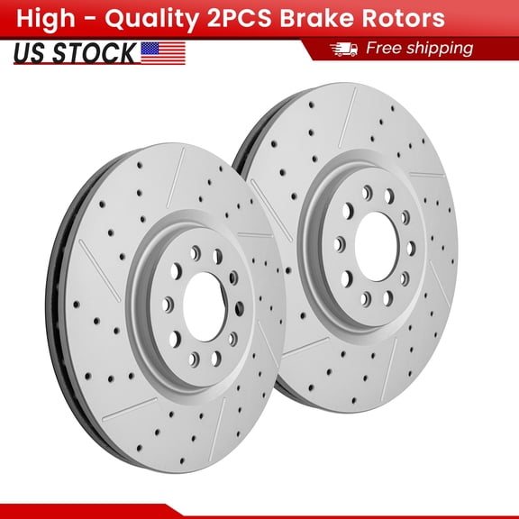 ACB ZONE Front Brake Rotors Set for 2015-2017 Chrysler 200 2023 Dodge Hornet 2014-2023 Jeep Cherokee, Drilled & Slotted Disc Rotors Kit (Left & Right)