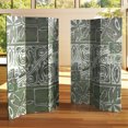 thumbnail image 5 of Oriental Furniture 6 ft. Tall Green Oliva Canvas Room Divider - 3 Panel, 5 of 5