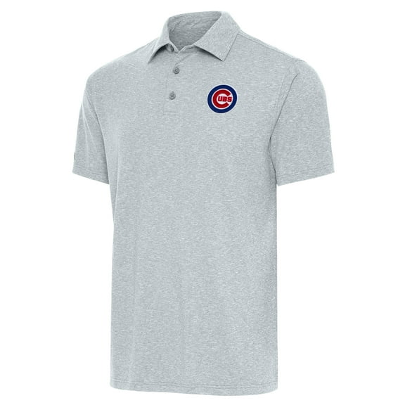 Men's Antigua  Heather Gray Chicago Cubs Par Polo