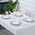 thumbnail image 5 of 15.4" Round Placemat Set of 6 Polyester Fabric Place Mats Non-Slip Dining Kitchen Table Mats for Kitchen Party Decor Watercolor Powder Blue Pattern, 5 of 5