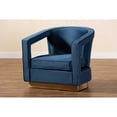 thumbnail image 2 of Baxton Studio Neville Modern Luxe and Glam Navy Blue Velvet Fabric Upholstered and Gold Finished Metal Armchair, 2 of 7