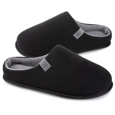 HomeTop Men's Wool-like Slip-on Slippers with Coral Fleece Lining and Non-Slip Sole
