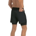 thumbnail image 5 of LRD Men's Workout Shorts with Compression Liner 5 Inch Inseam Black / Black S, 5 of 6